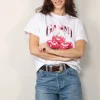 Ganni T-shirt - Basic Jersey Cherry Relaxed T-shirt - Bright white