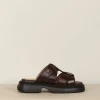 Ganni Sandalen - Everyday Mule sandal patent - Chocolate fondant