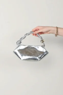 Ganni tas - Bou Bag Mini Metallic - Silver