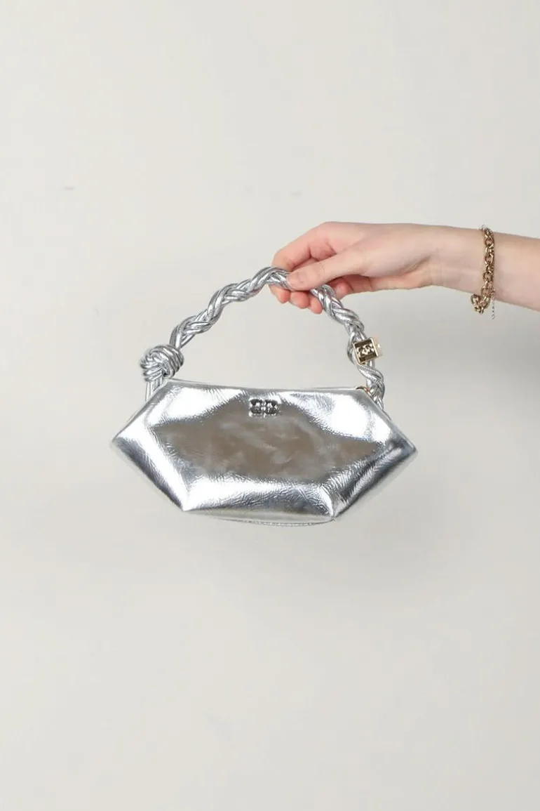 Ganni tas - Bou Bag Mini Metallic - Silver