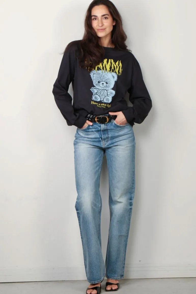 Ganni Shirt - Basic Cotton Teddy Long Sleeve - Phantom