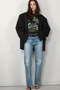 Ganni T-shirt - Basic Jersey Green Cherry Relaxed T-shirt - Phantom