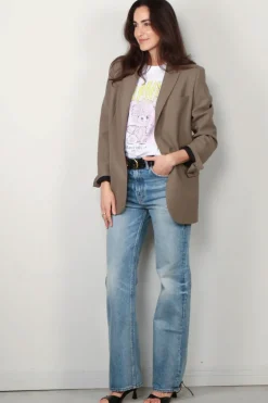 Ganni T-shirt - Basic Jersey Teddy Relaxed T-shirt - Bright White
