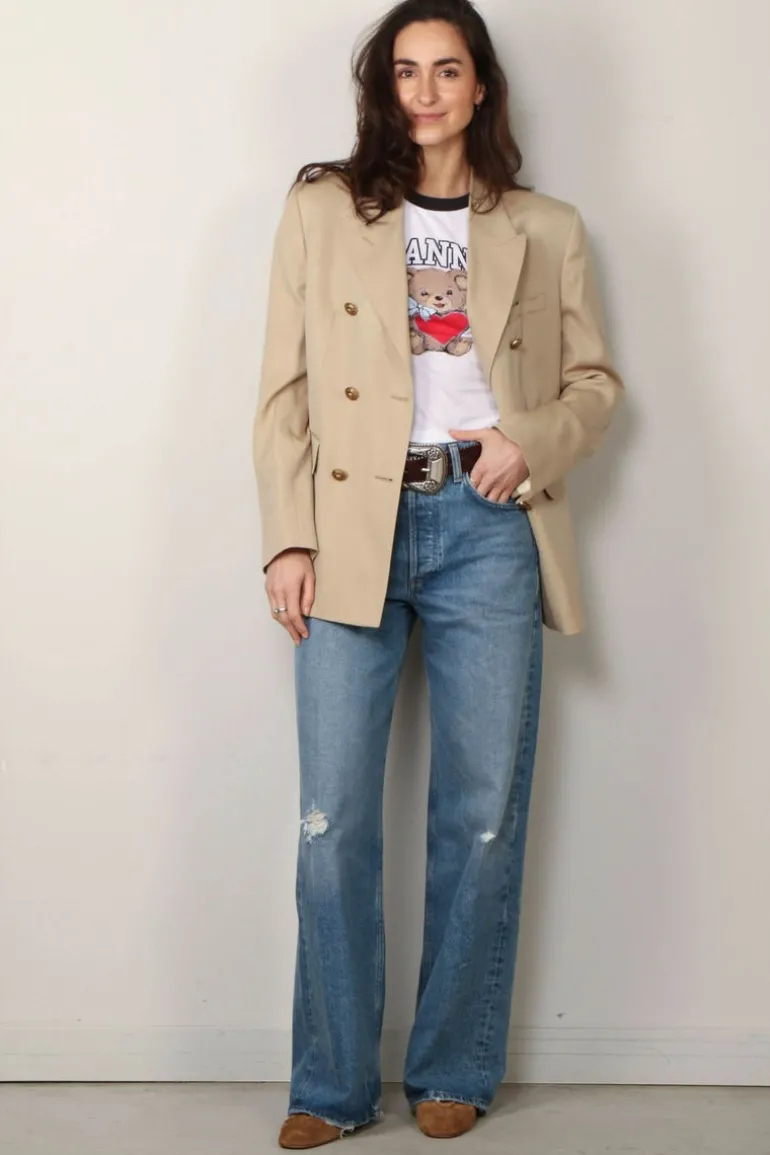 Ganni T-shirt - Basic Jersey Bear Small T-shirt - Bright White