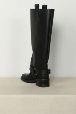 Ganni Laarzen - Biker Tubular Underknee Boot - Black