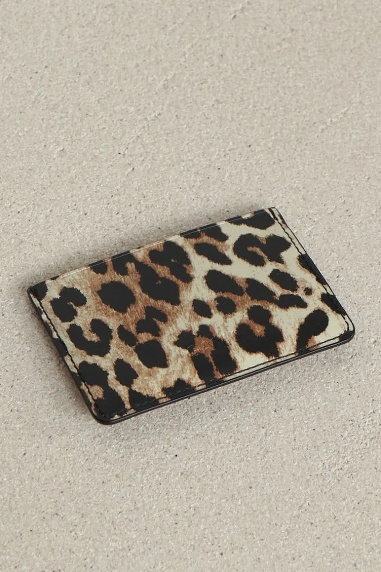 Ganni Cardholder - Bou Card Holder Print - Leopard