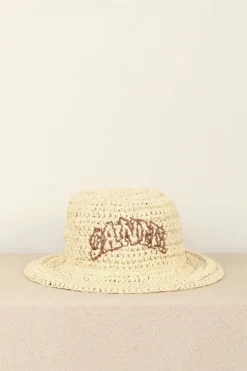 Ganni hoed - A5823 Summer Straw Hat - Almond Milk