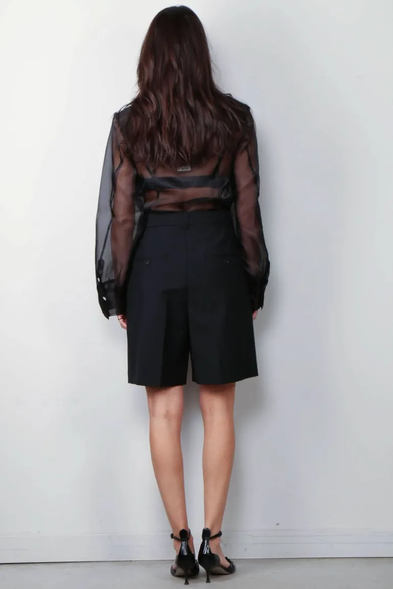 Ganni Blouse - Technical Organza Shirt - Black