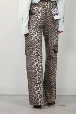 Ganni Broek - Print Denim Angi - Leopard