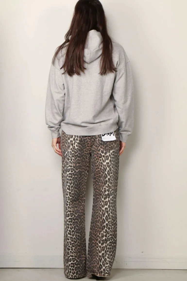 Ganni Hoodie - Isoli Bear Oversized Hoodie - Paloma melange