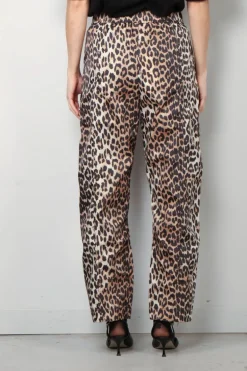 Ganni Broek - Duchesse Nylon Cargo Pants - Leopard