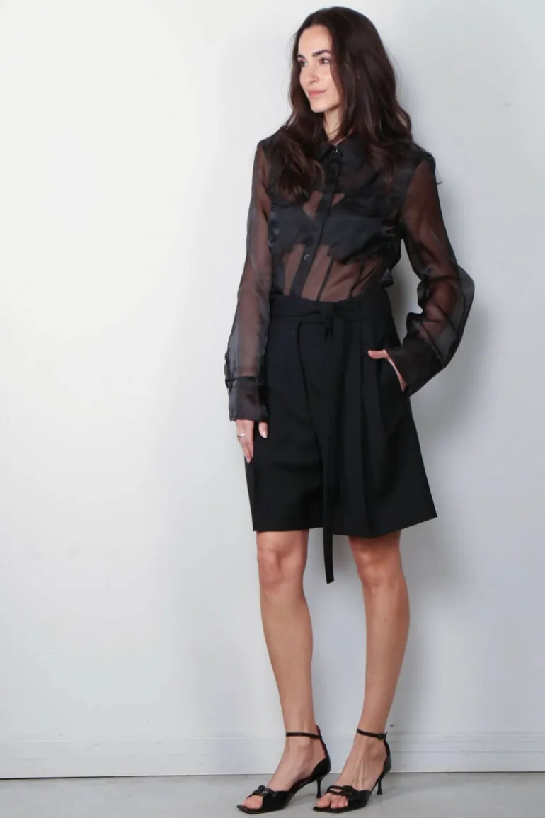 Ganni Blouse - Technical Organza Shirt - Black