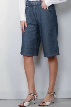 Ganni Short - Heavy Twill Denim Shorts - Rinse