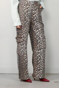 Ganni Broek - Print Denim Angi - Leopard