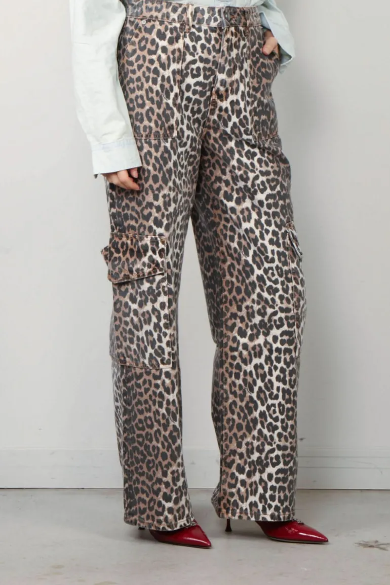 Ganni Broek - Print Denim Angi - Leopard