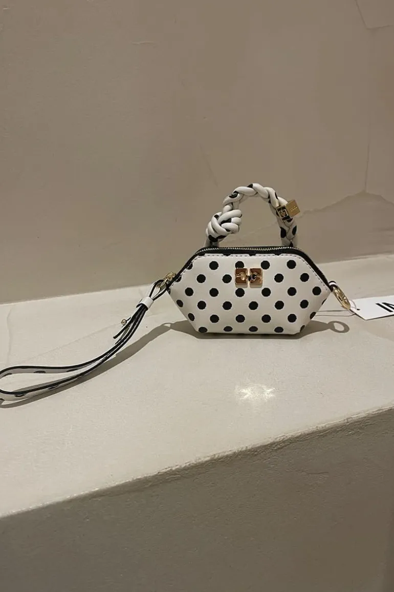 Ganni Tas - Bou Bag Nano Print Dots - Egret