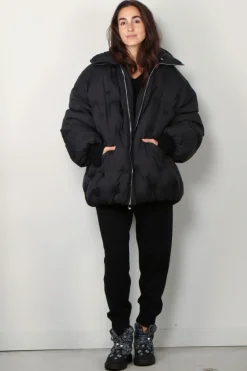 Ganni Jas - Nylon Tech Puffer Midi Jacket - Black