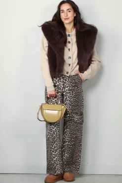 Ganni Broek - Print Denim Angi - Leopard