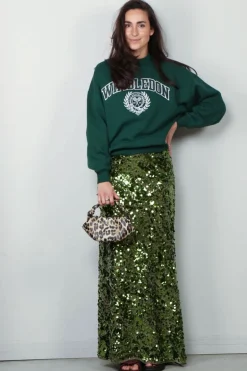 Ganni Rok - Velvet Sequins Maxi Skirt - Titanite