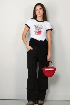Ganni T-shirt - Basic Jersey Bear Small T-shirt - Bright White