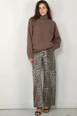Ganni Broek - Print Denim Angi - Leopard