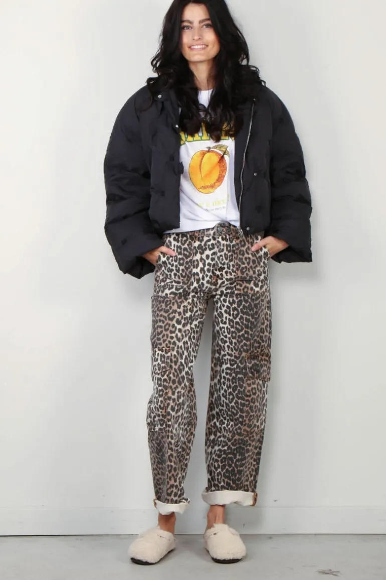 Ganni T-shirt - Basic Jersey Peach Relaxed T-shirt - Bright white