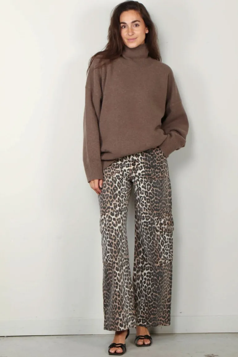 Ganni Broek - Print Denim Angi - Leopard