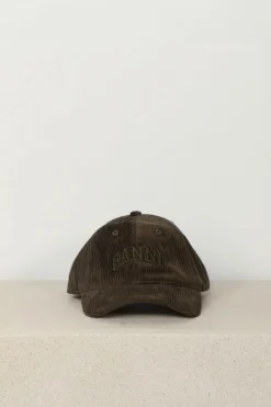 Ganni- Pet Cap Hat Corduroy - Military olive