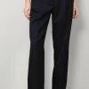 Golden Goose Broek - Tapered High Waisted Compact Wool Gabardine - Dark Blue