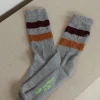 Golden Goose Sokken - Socks High Rib - Melange Grey / Orange / Red / Yellow Fluo