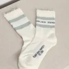 Golden Goose Sokken - Socks High Rib - Heritage White / Desert Sage / Black