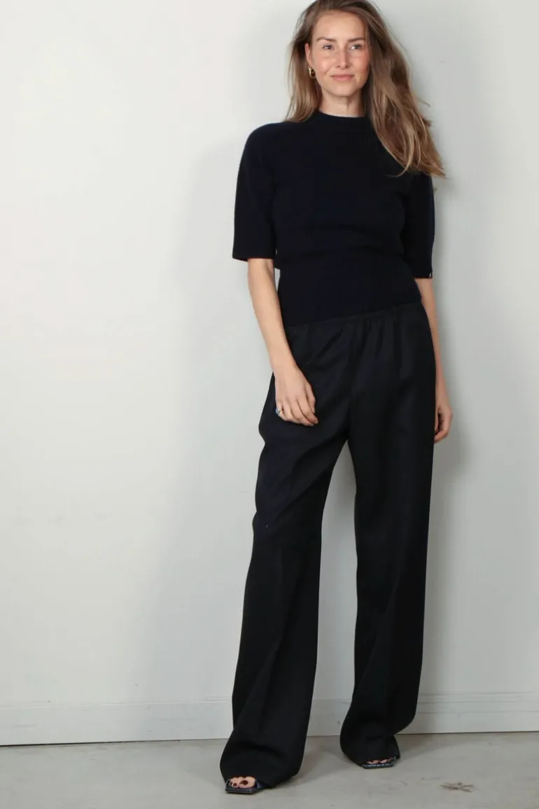 Golden Goose Broek - Jogging Pants Compact Garbardine Wool - Dark Blue