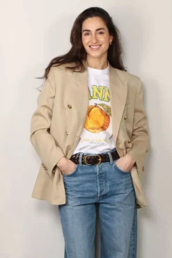 Golden Goose blazer - Double-Breasted Blazer Gabardine - Sand