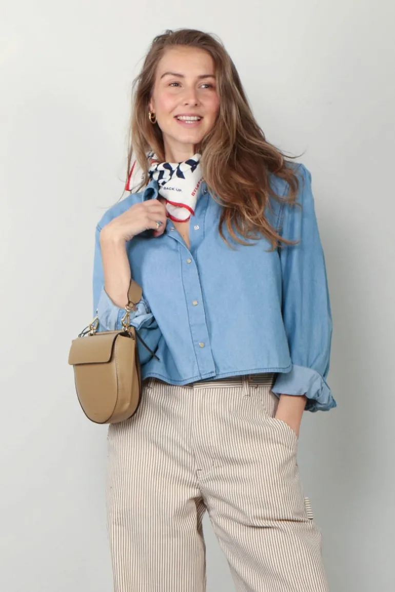 Halfboy Blouse - Power shirt - Medium blue denim