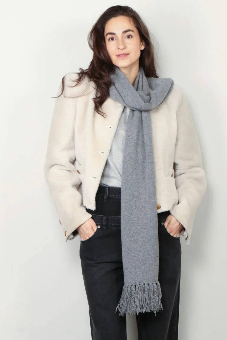Halfboy Sjaal - Knit scarf - Light grey melange