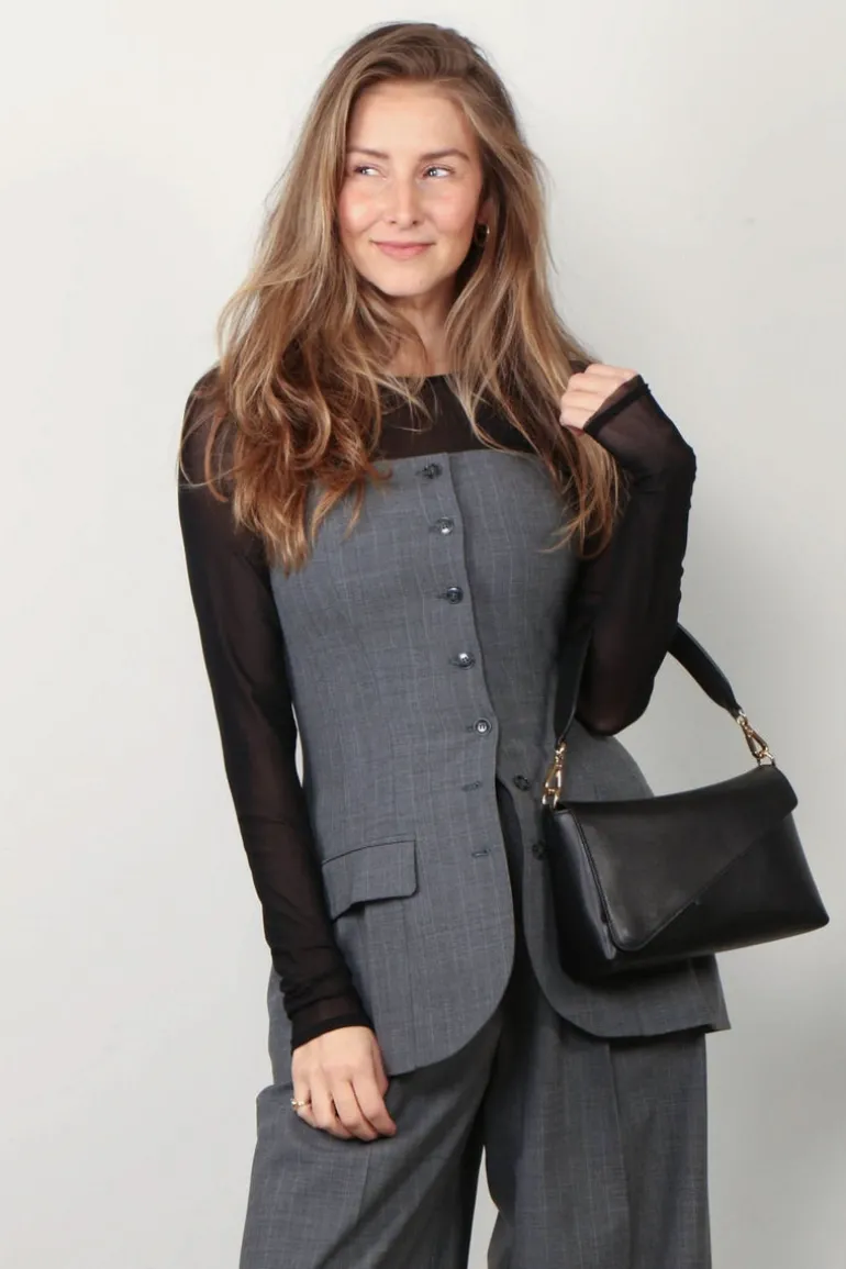 Herskind Top - Jacqui - Light Grey Pinstripe