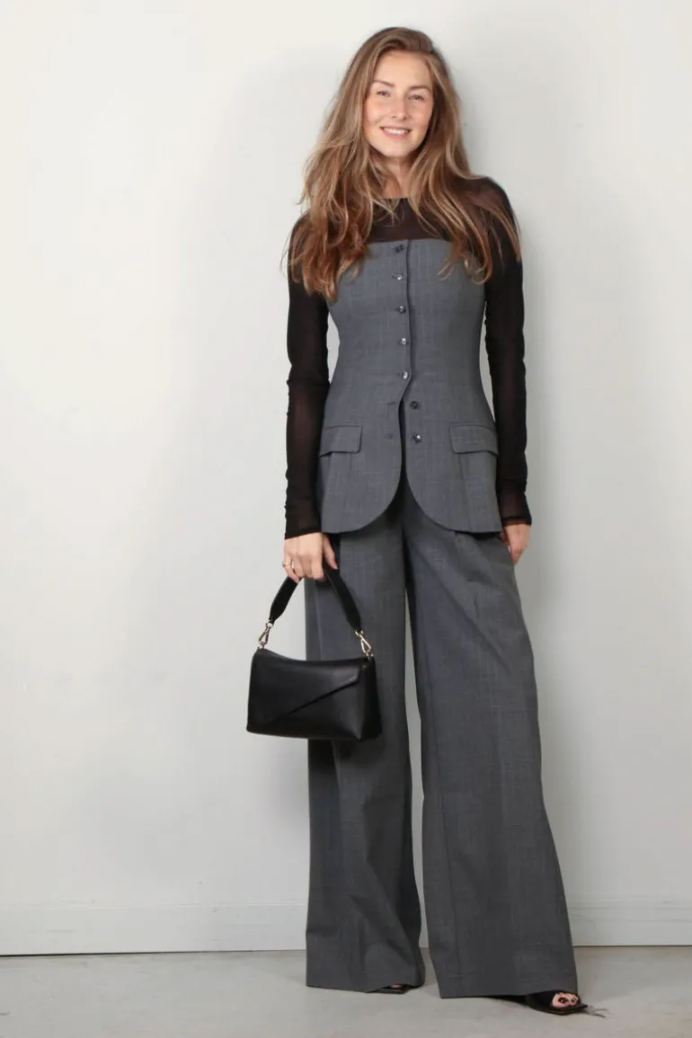 Herskind Broek - Kelly - Light Grey Pinstripe