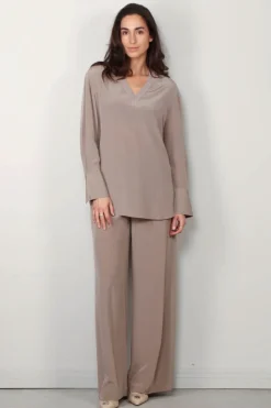 Joseph Blouse - Miller Crepe De Soie - Escargot