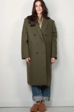 Kassl Editions Jas - Double breasted long wool - Mud