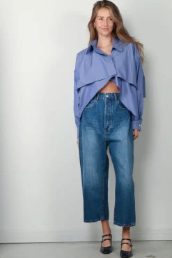 Margaux Lonnberg Blouse - Bird - Navy Stripes