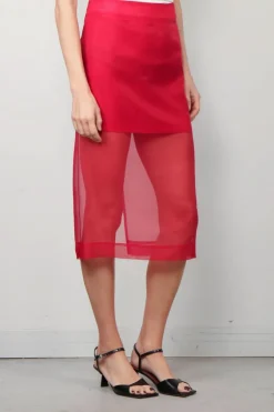 Maria McManus Skirt - Lined Sheer - Carmine Red
