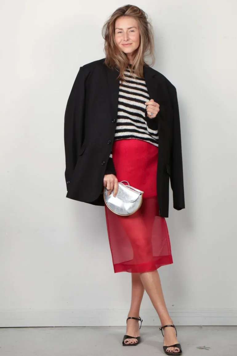 Maria McManus Skirt - Lined Sheer - Carmine Red