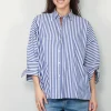 Max Mara Blouse - Hudson - Navy Pinstripes