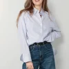NILI LOTAN blouse - Yorke - thin stripes navy