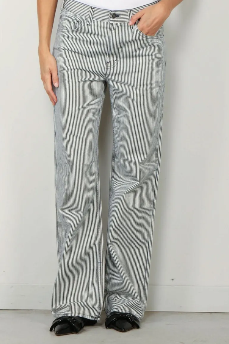 NILI LOTAN jeans - Mitchell jean - white indigo/hickory stripe