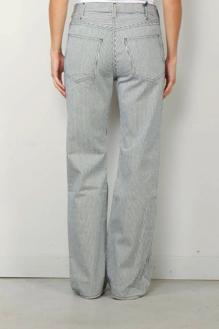 NILI LOTAN jeans - Mitchell jean - white indigo/hickory stripe