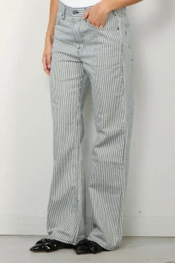 NILI LOTAN jeans - Mitchell jean - white indigo/hickory stripe