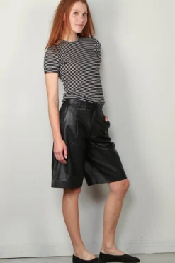 Nili Lotan Lana - Crewneck - Tee - Black Ivory Stripe