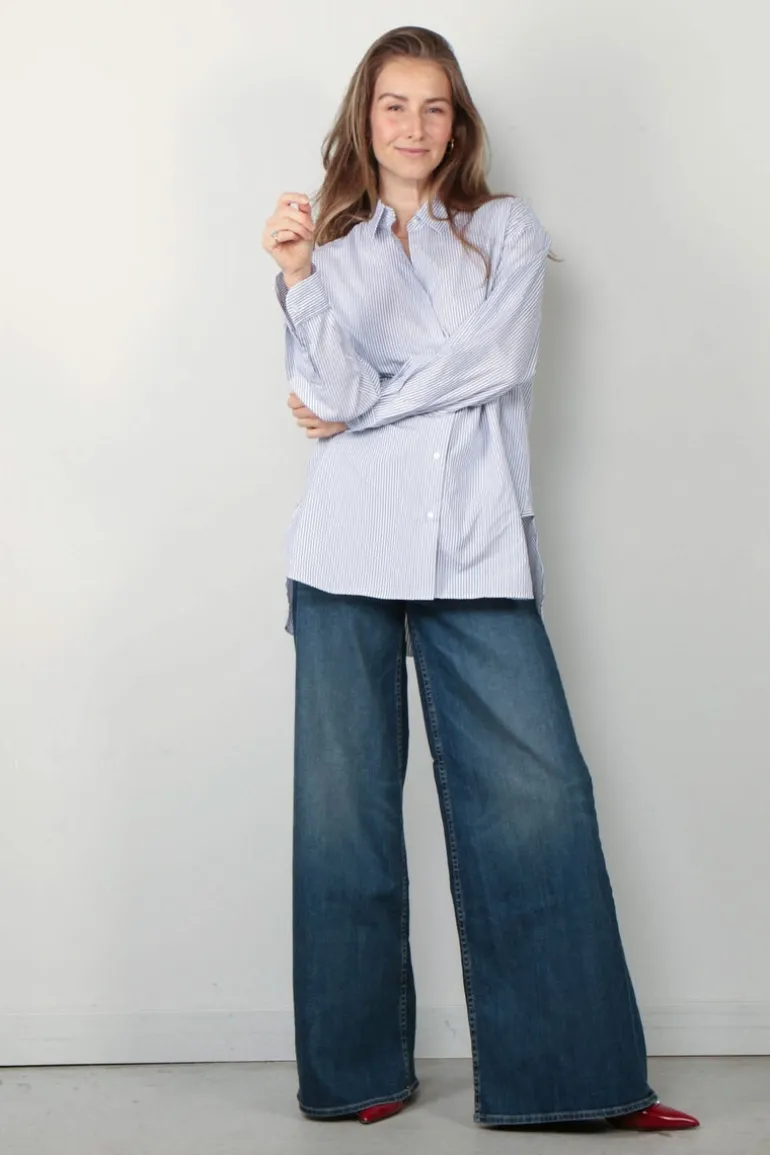 NILI LOTAN blouse - Yorke - thin stripes navy