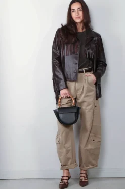 Nili Lotan Jacket - Eloi - Leather - Dark Brown